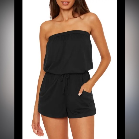 Soho Street by NY&Co Black Strapless Romper – Size XS, Casual Comfy One-Piece - Picture 1 of 4